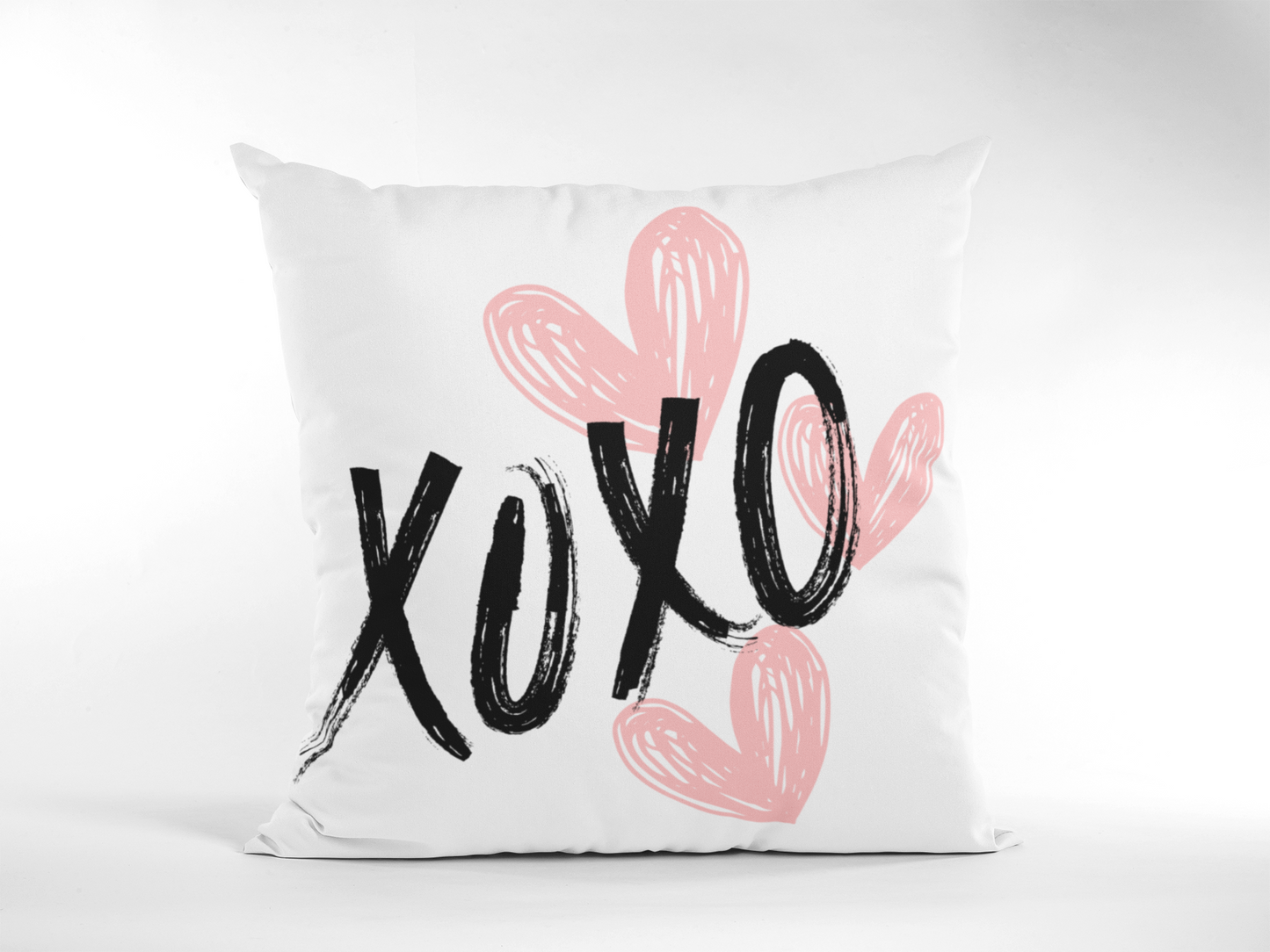 XOXO Heart Polyester Throw Pillow