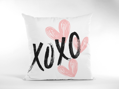 XOXO Heart Polyester Throw Pillow